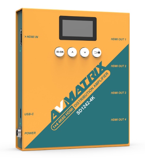 SD1242 4K  מפצל HDMI/4K/60P  1:4  מבית Avmatrix 